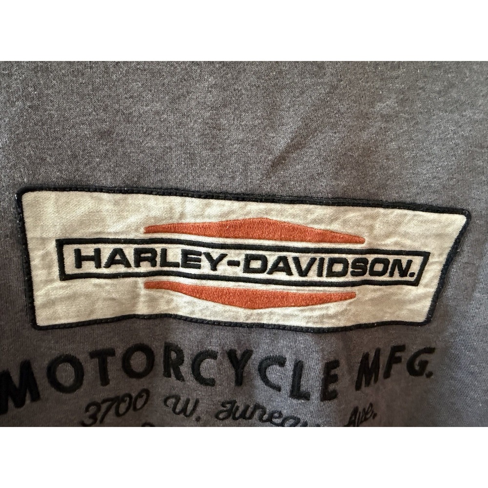 Harley Davidson Motorclothes Mens M Gray 1/4 Zip Fleece Back Graphic Sweatshirt - Picture 5 of 8
